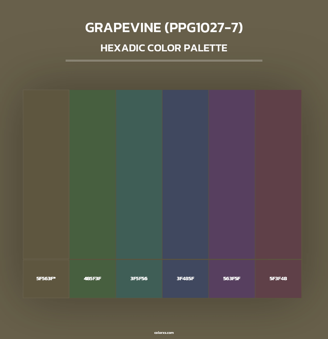 Grapevine (PPG1027-7) - Hexadic Color Palette