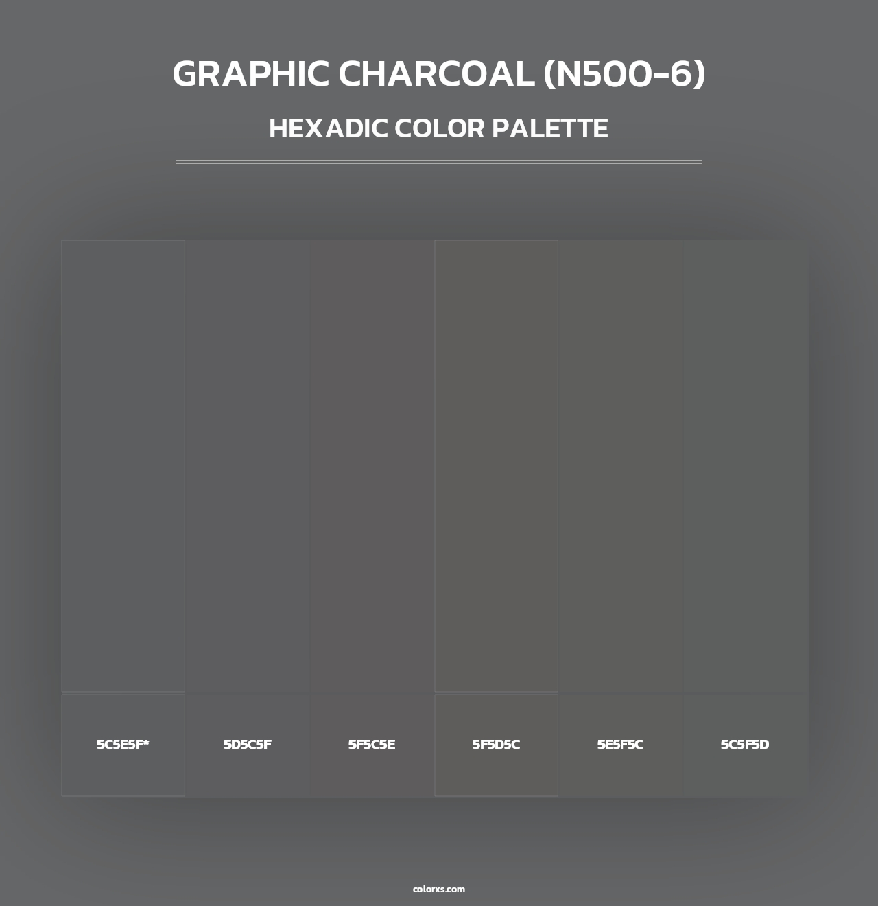 Graphic Charcoal (N500-6) - Hexadic Color Palette