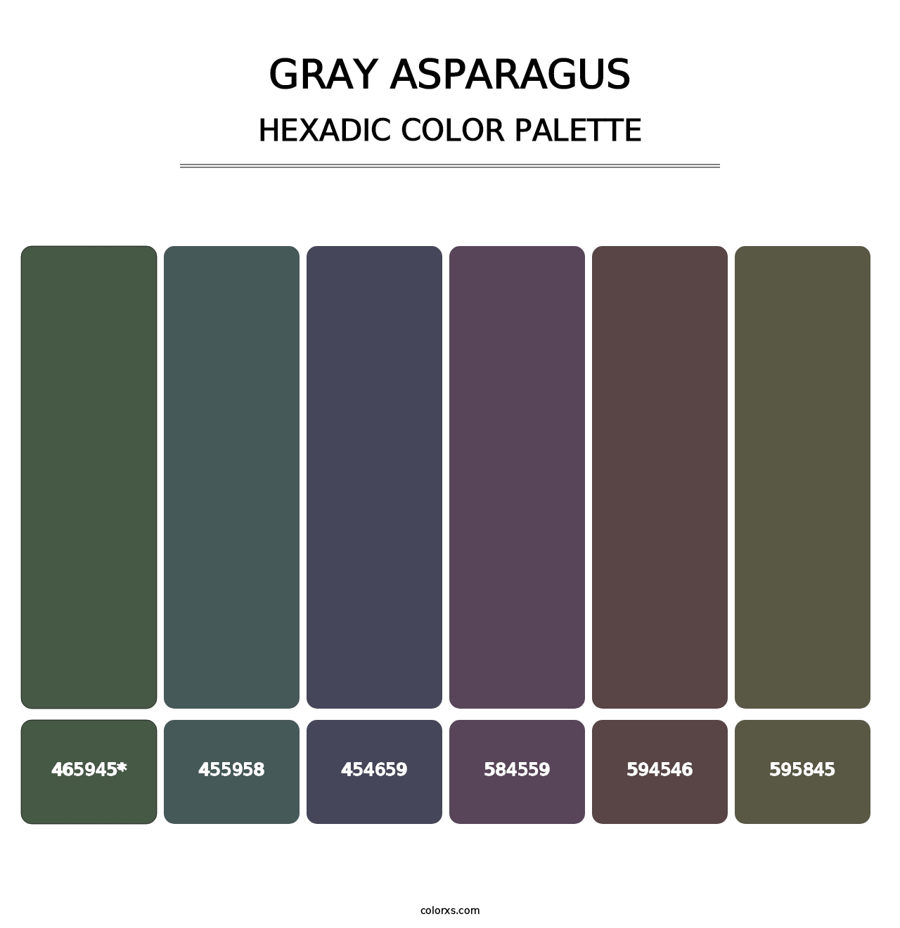 Gray Asparagus - Hexadic Color Palette