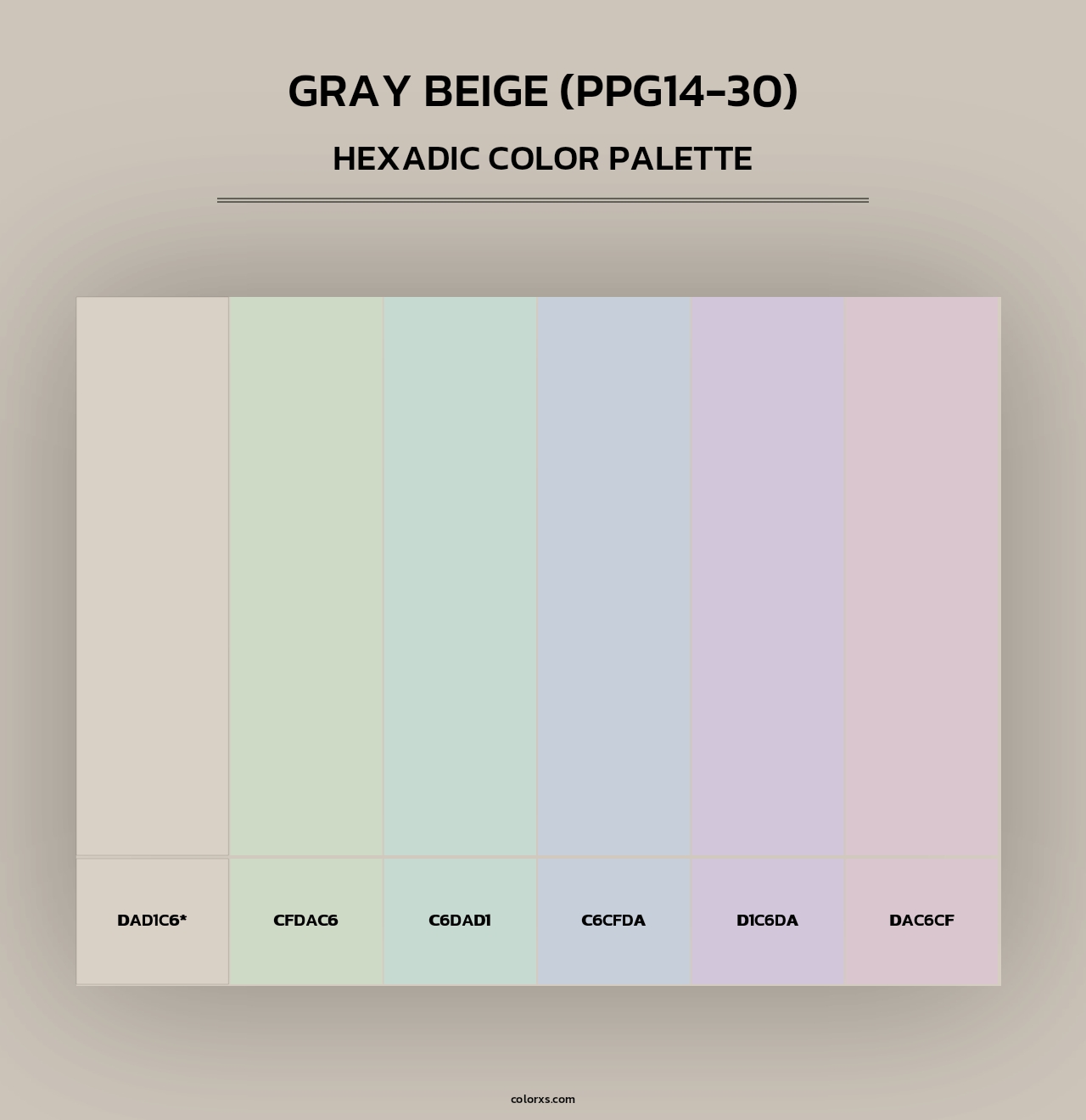 Gray Beige (PPG14-30) - Hexadic Color Palette