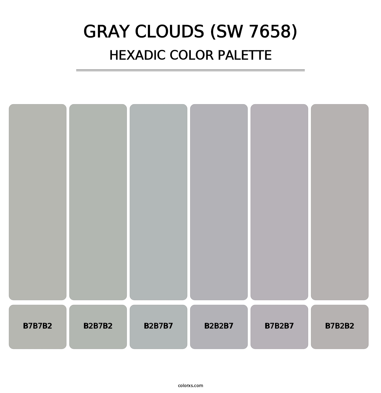 Gray Clouds (SW 7658) - Hexadic Color Palette