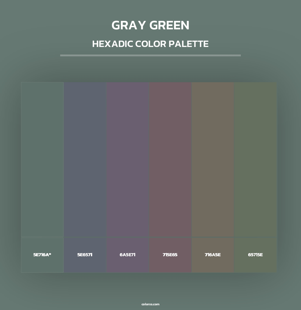 Gray Green - Hexadic Color Palette