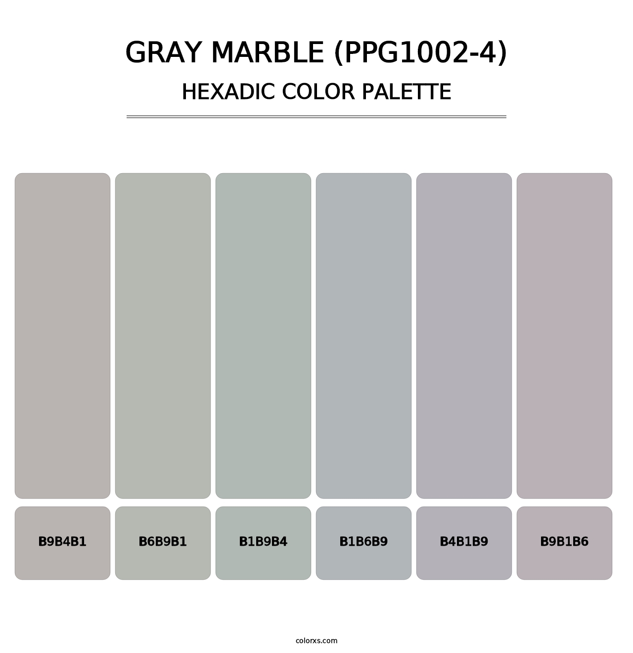 Gray Marble (PPG1002-4) - Hexadic Color Palette