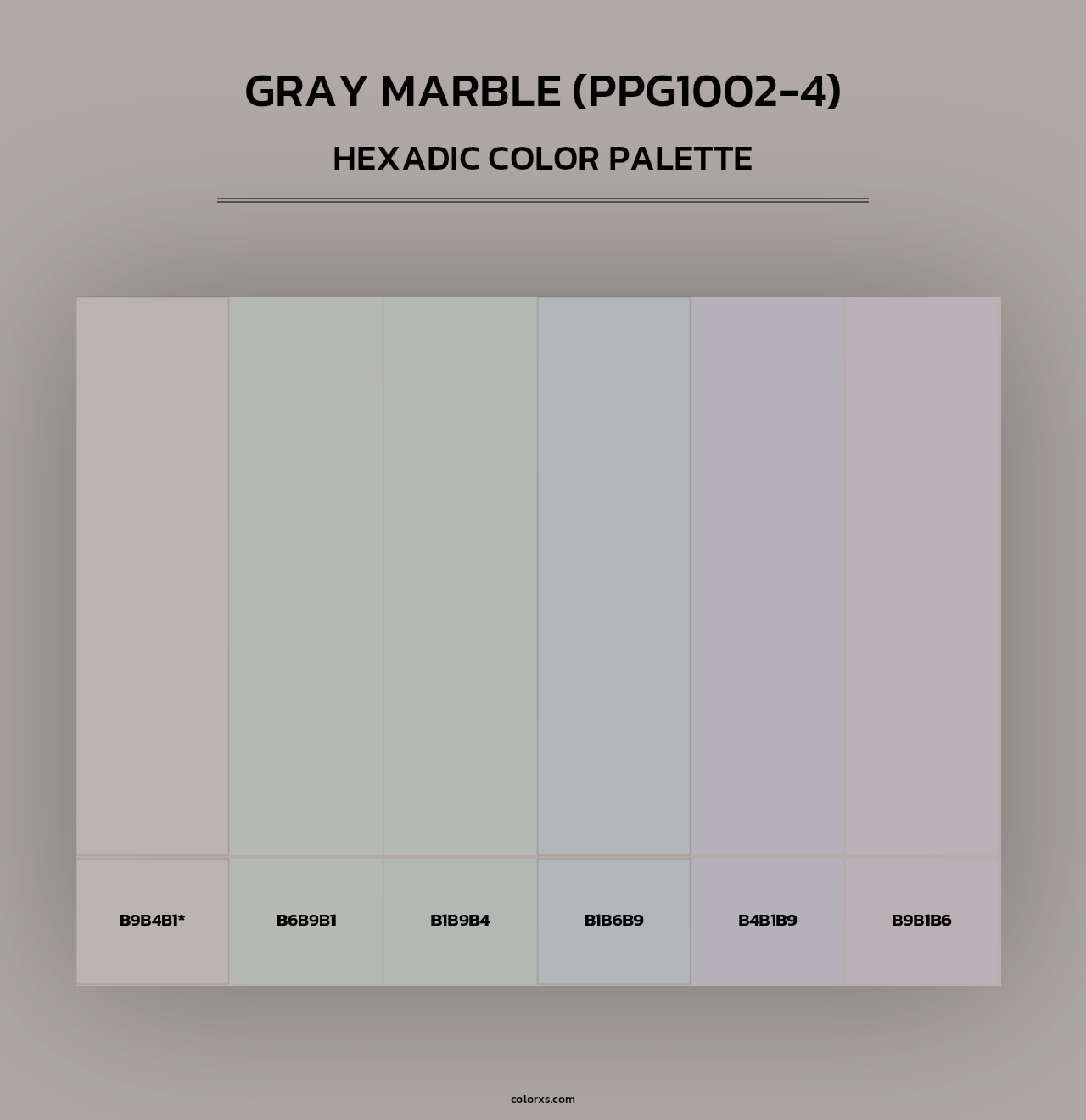 Gray Marble (PPG1002-4) - Hexadic Color Palette