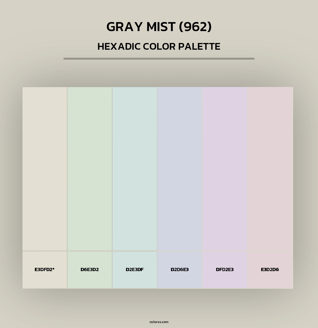 Gray Mist (962) - Hexadic Color Palette
