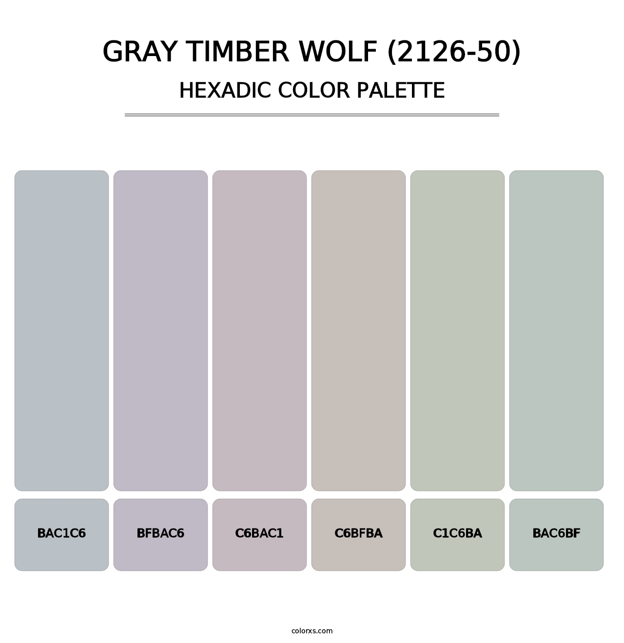 Gray Timber Wolf (2126-50) - Hexadic Color Palette