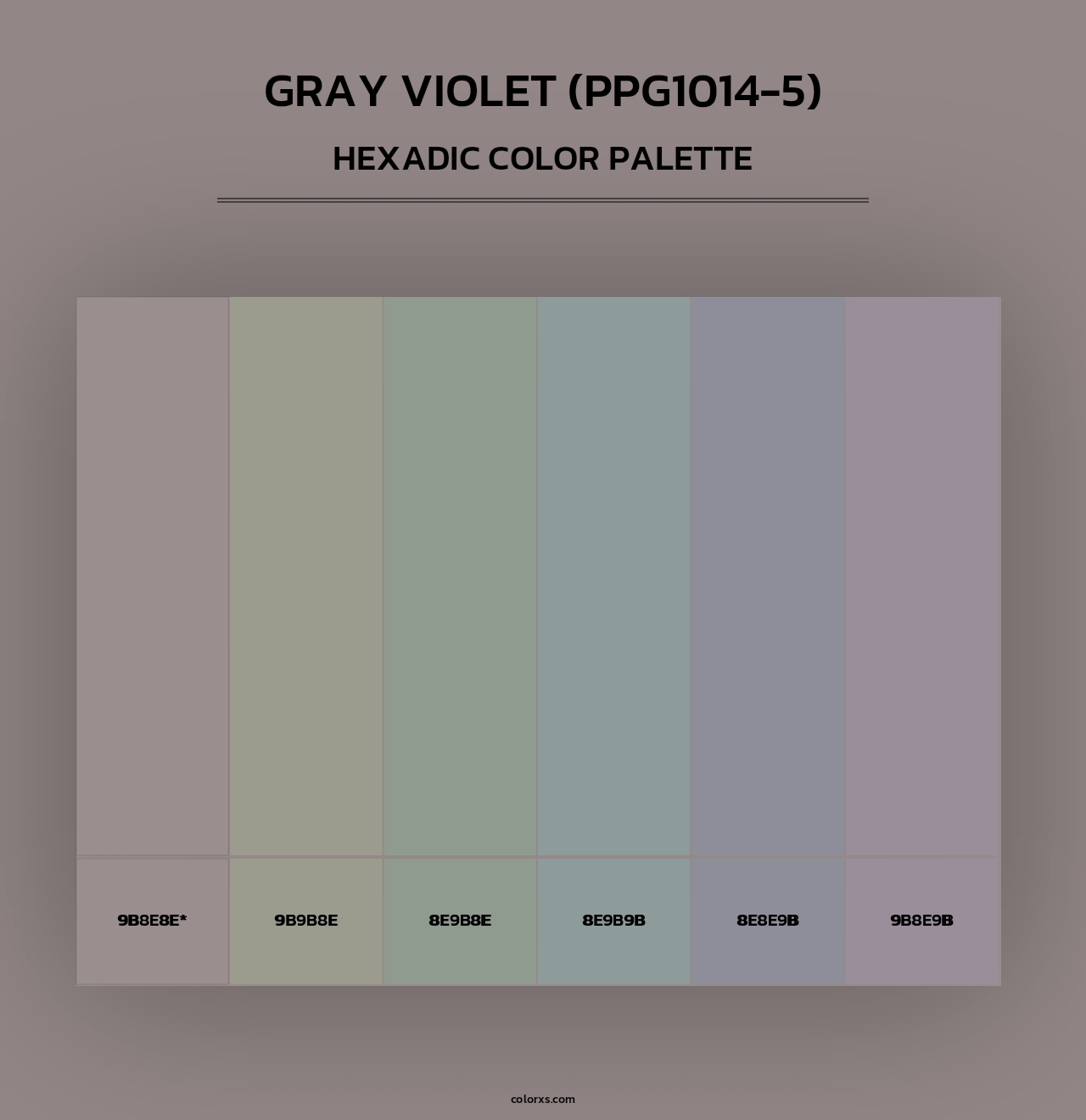 Gray Violet (PPG1014-5) - Hexadic Color Palette