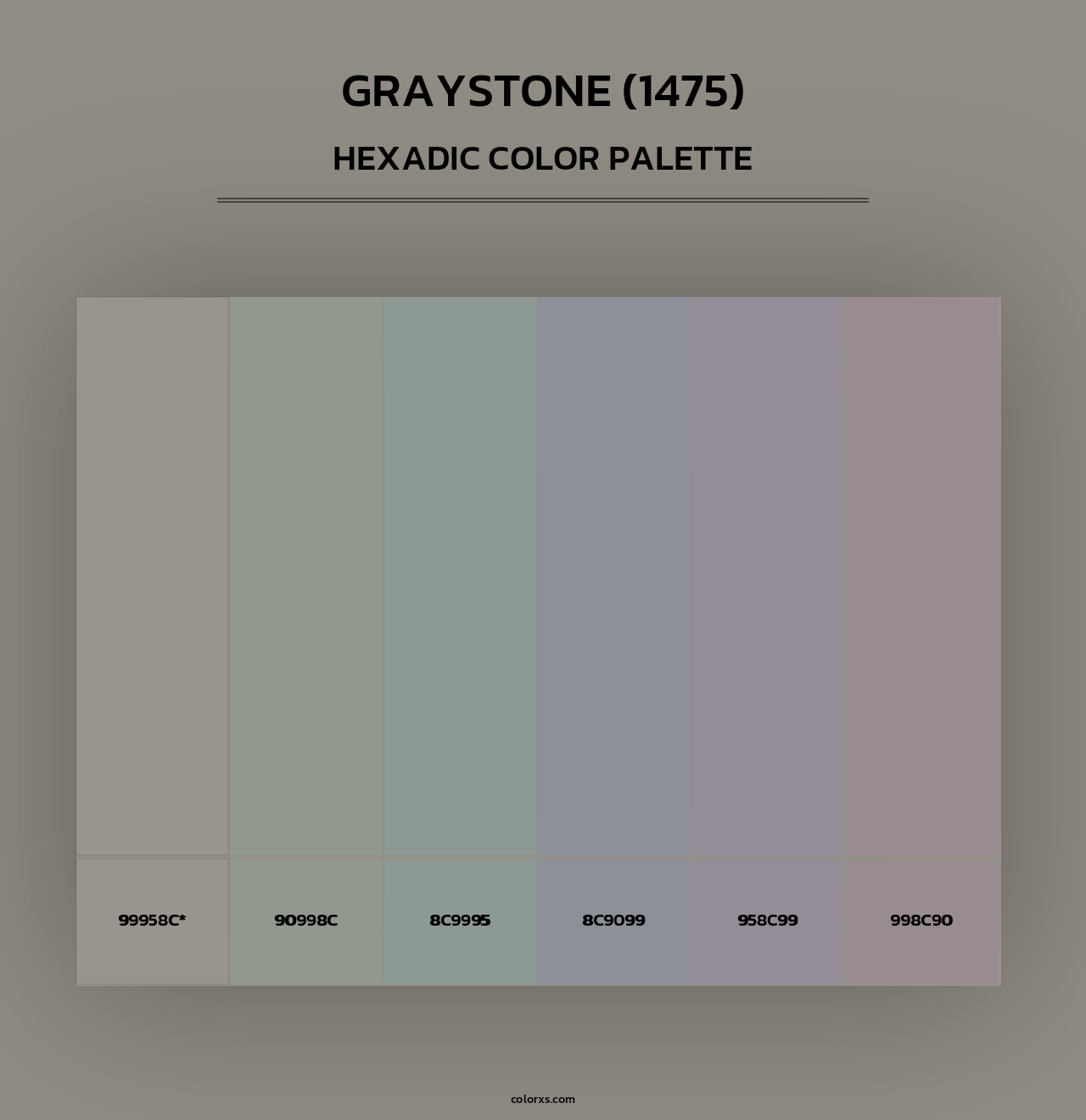 Graystone (1475) - Hexadic Color Palette