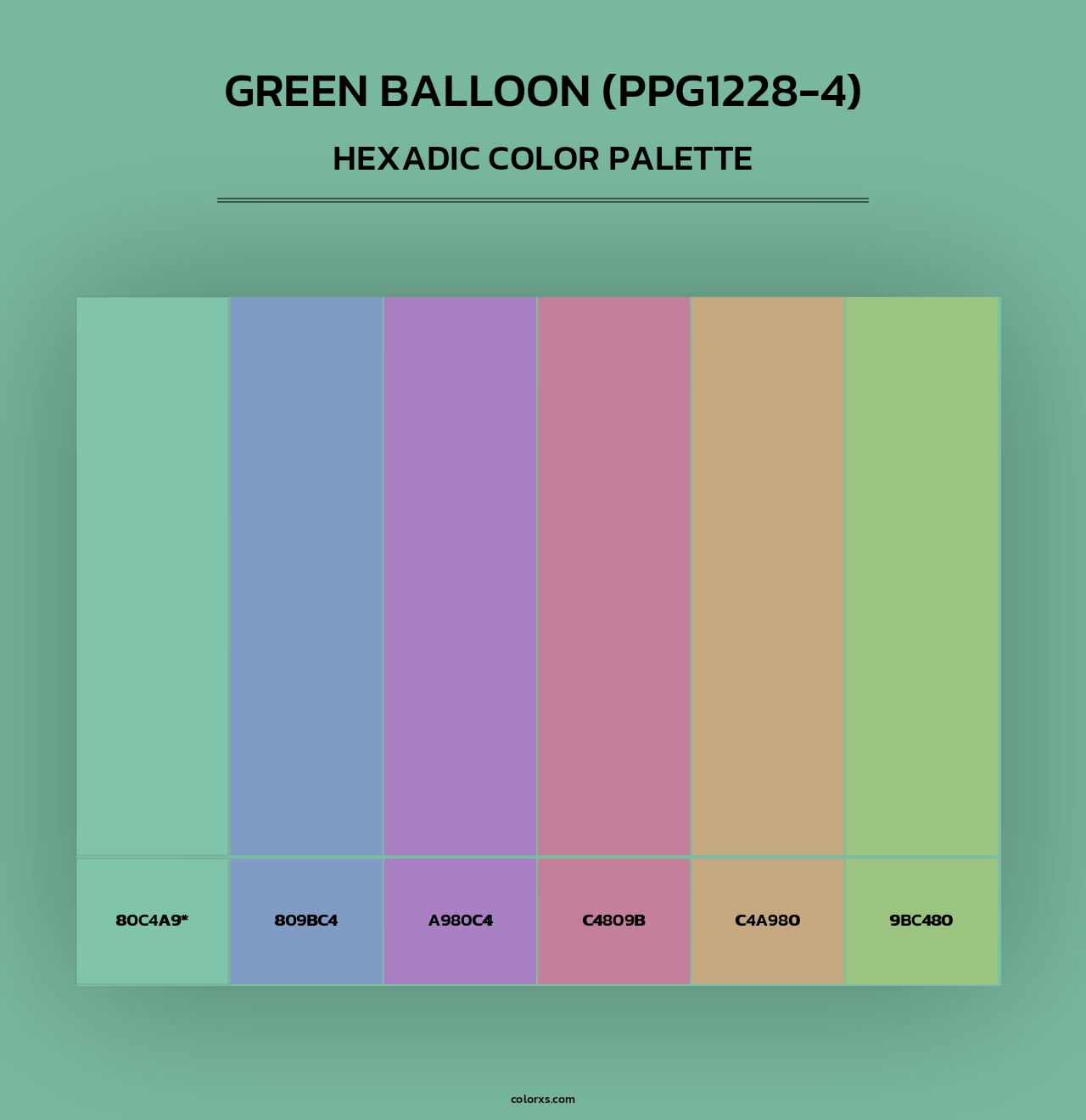 Green Balloon (PPG1228-4) - Hexadic Color Palette