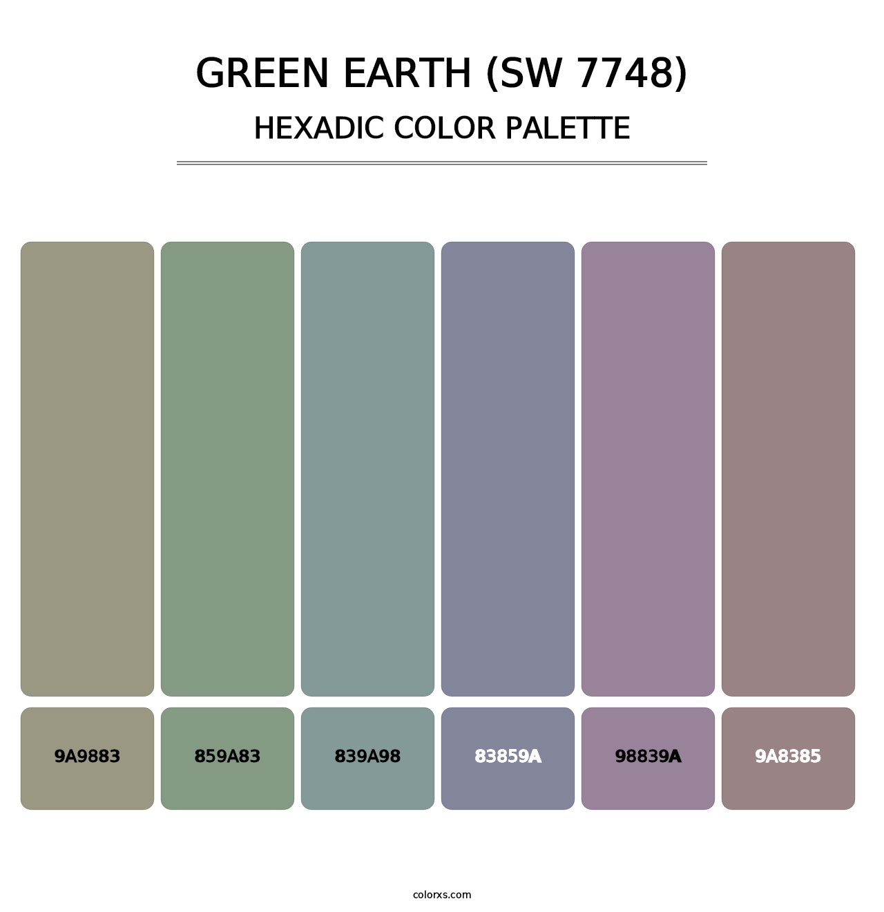 Green Earth (SW 7748) - Hexadic Color Palette
