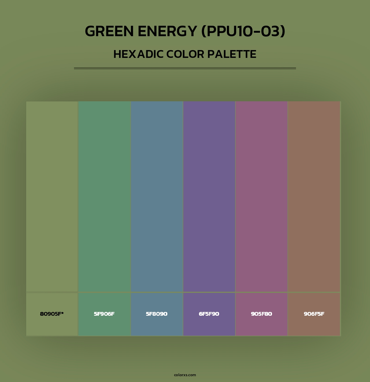 Green Energy (PPU10-03) - Hexadic Color Palette