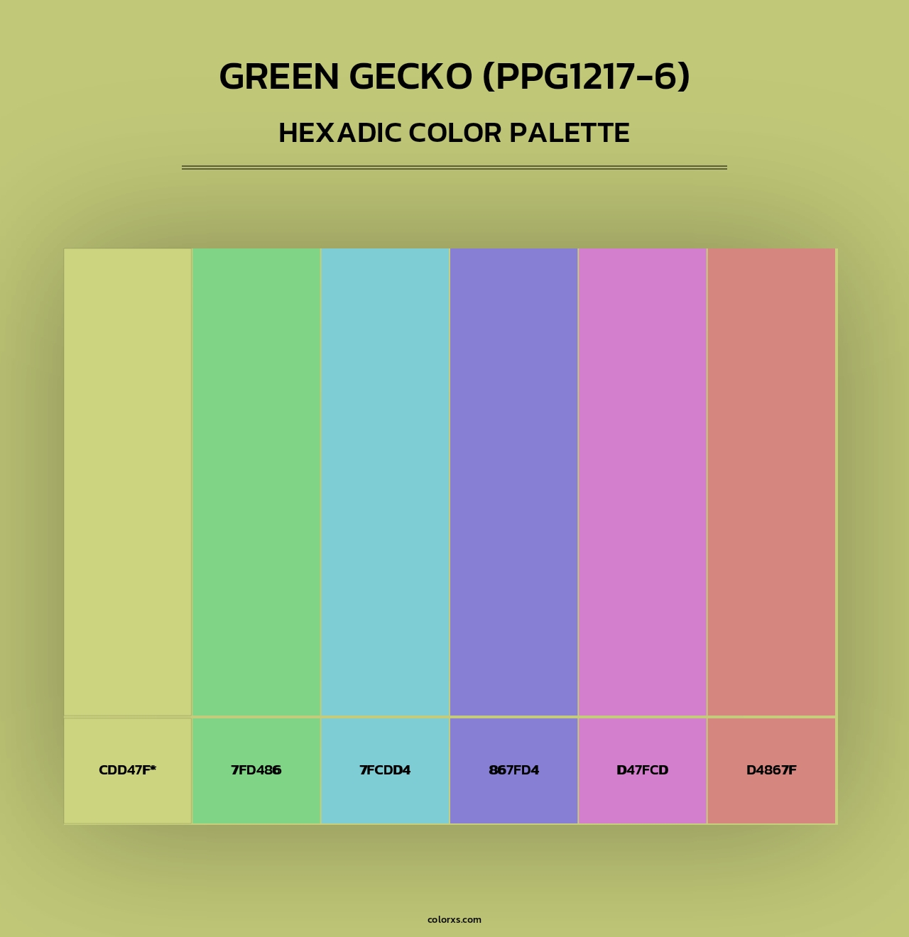 Green Gecko (PPG1217-6) - Hexadic Color Palette