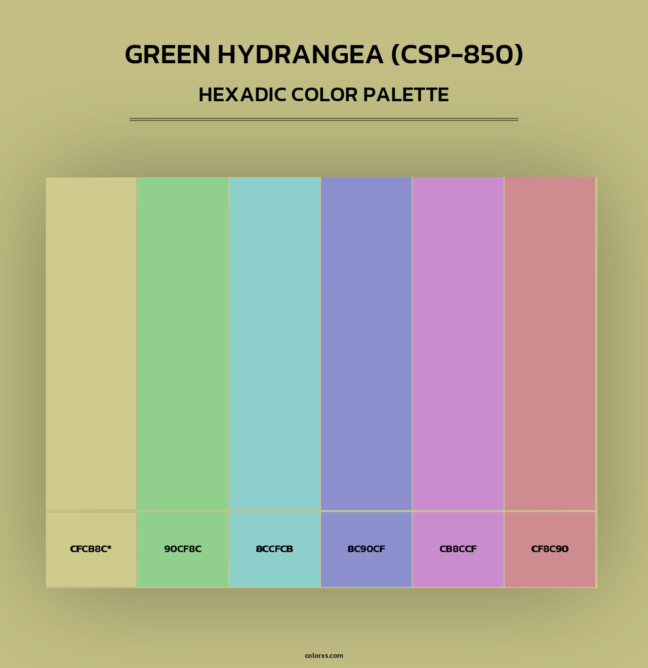 Green Hydrangea (CSP-850) - Hexadic Color Palette