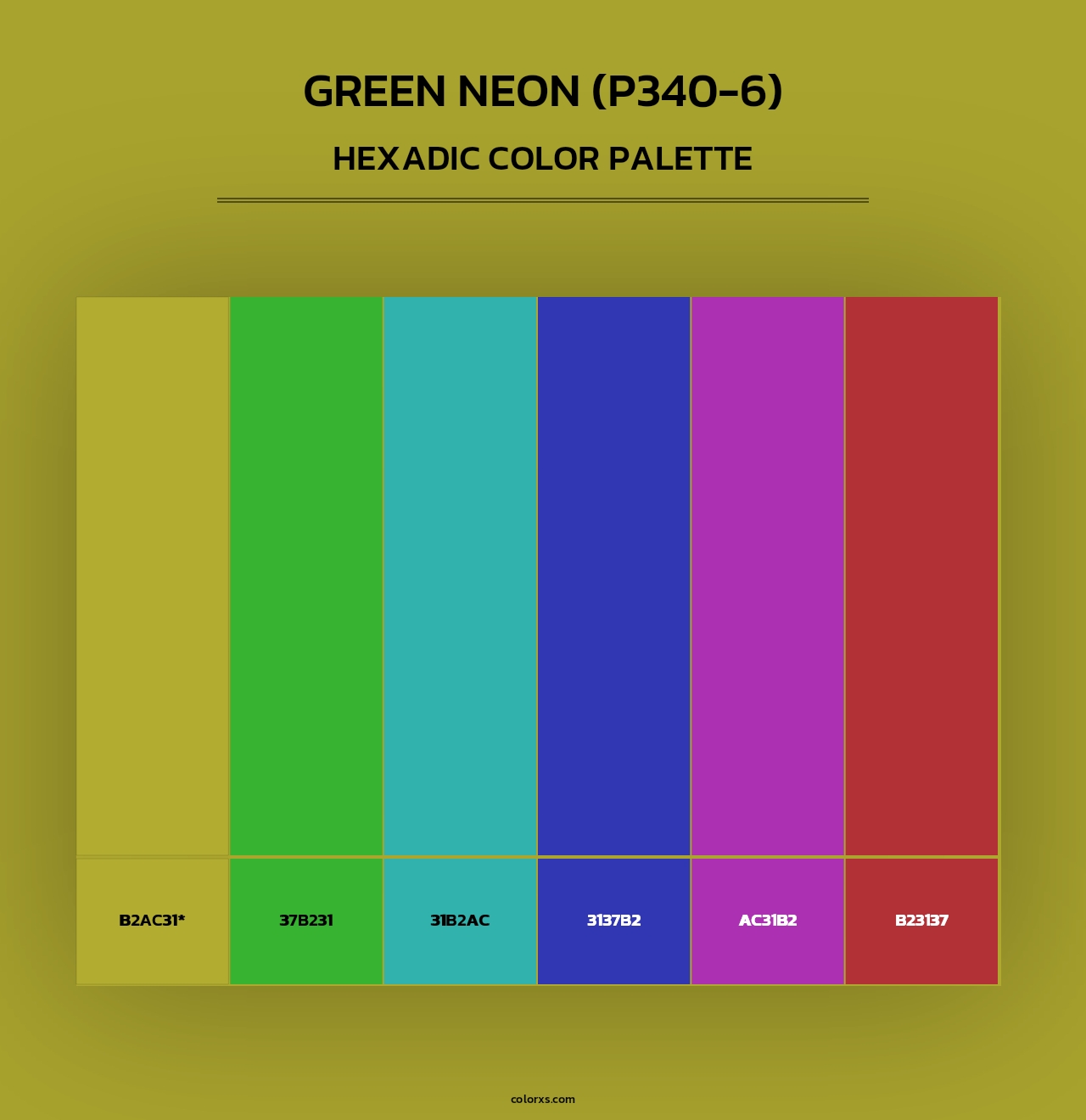 Green Neon (P340-6) - Hexadic Color Palette