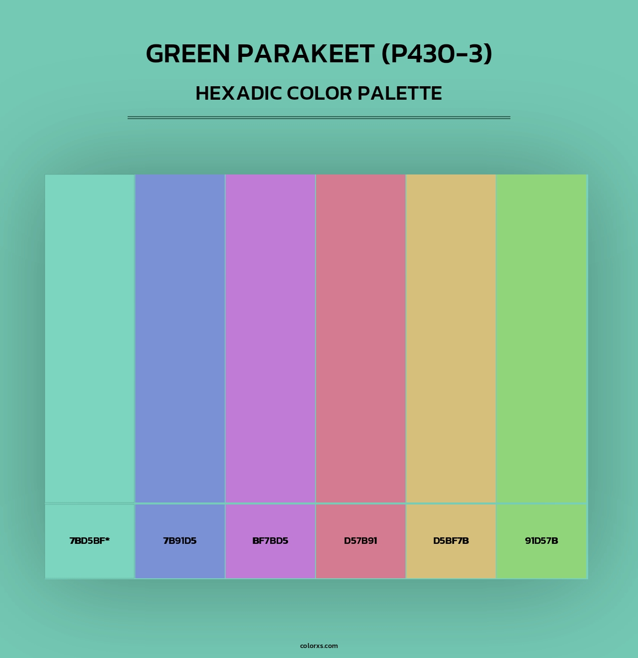 Green Parakeet (P430-3) - Hexadic Color Palette