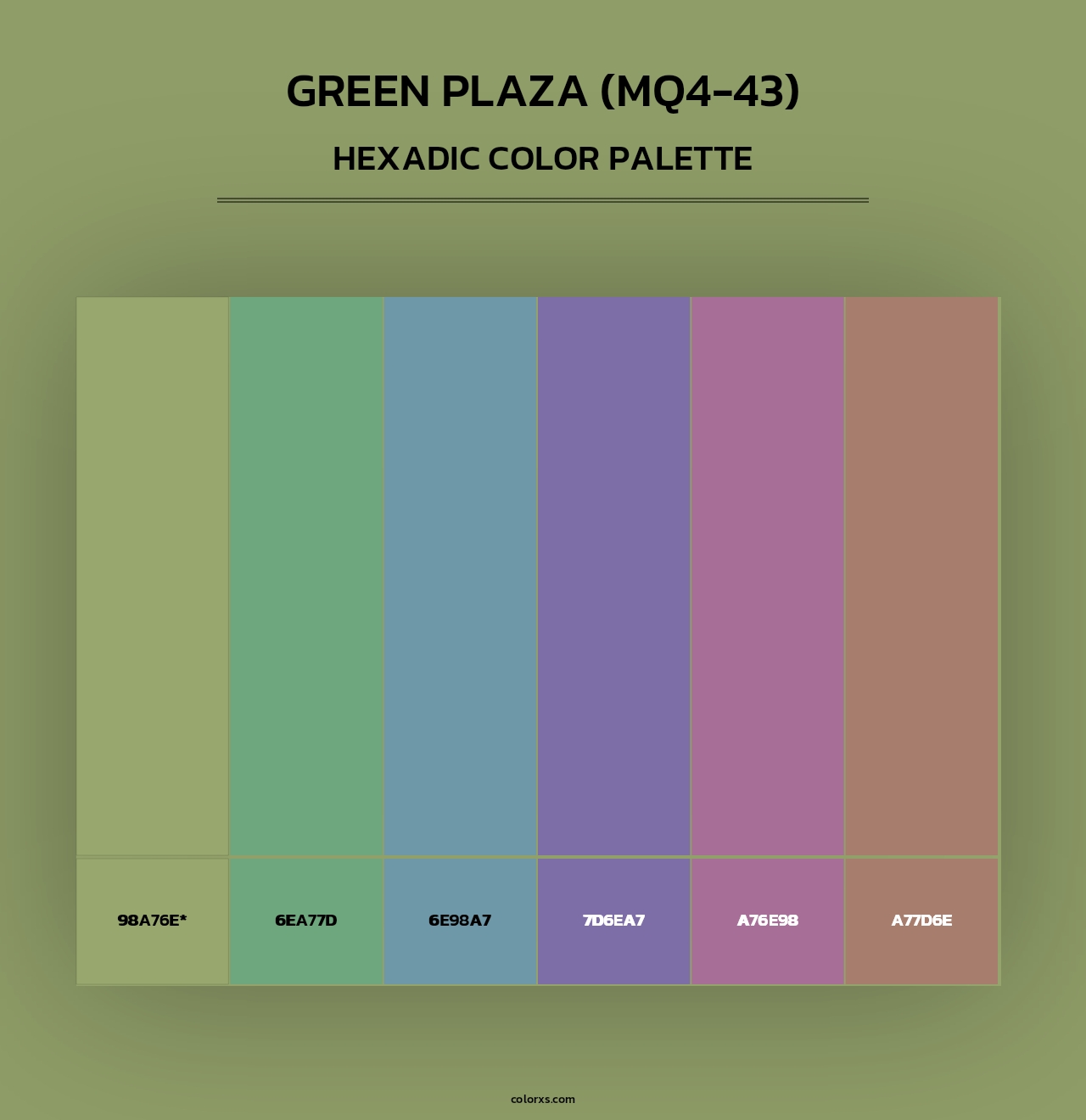 Green Plaza (MQ4-43) - Hexadic Color Palette