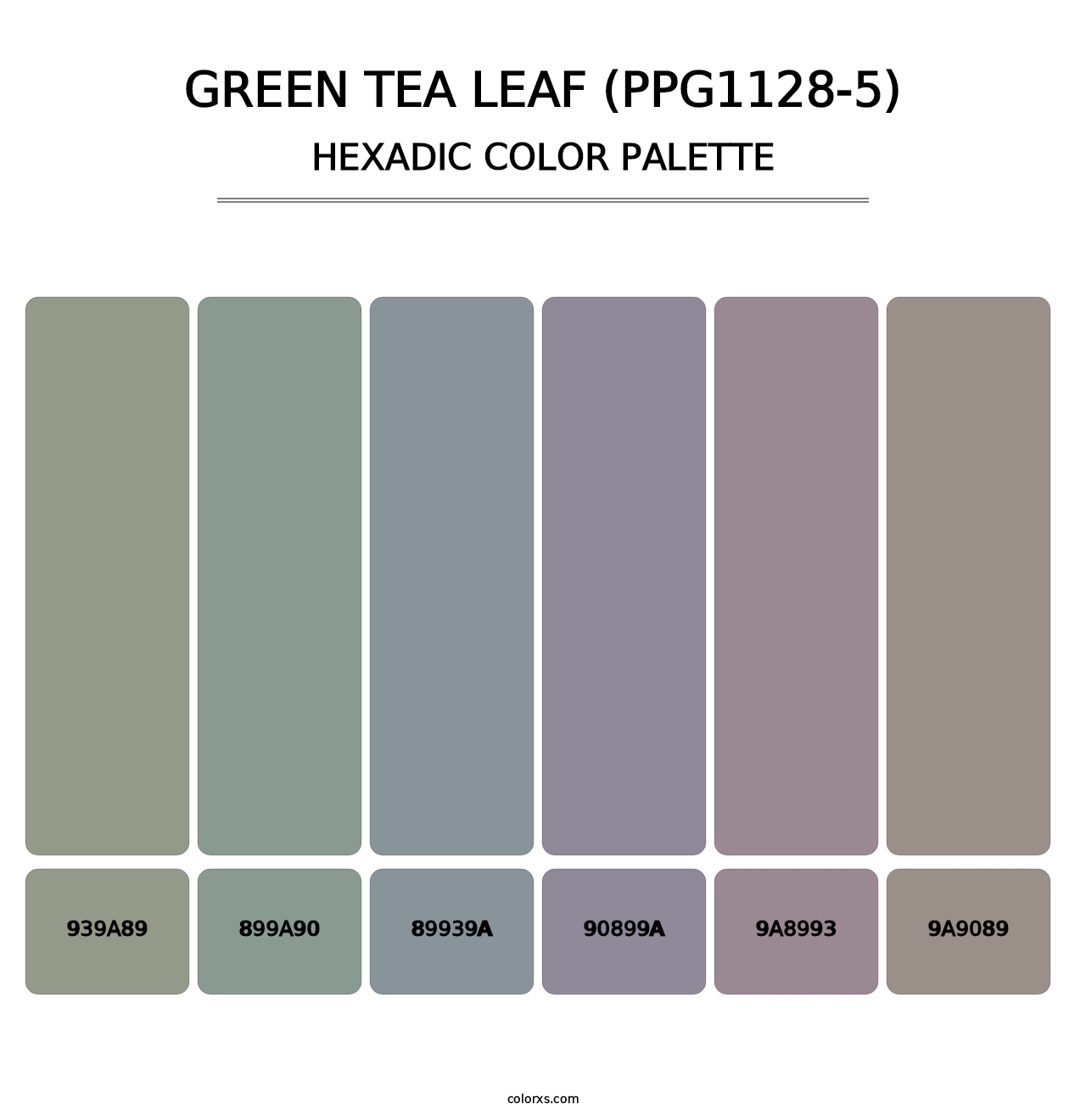 Green Tea Leaf (PPG1128-5) - Hexadic Color Palette