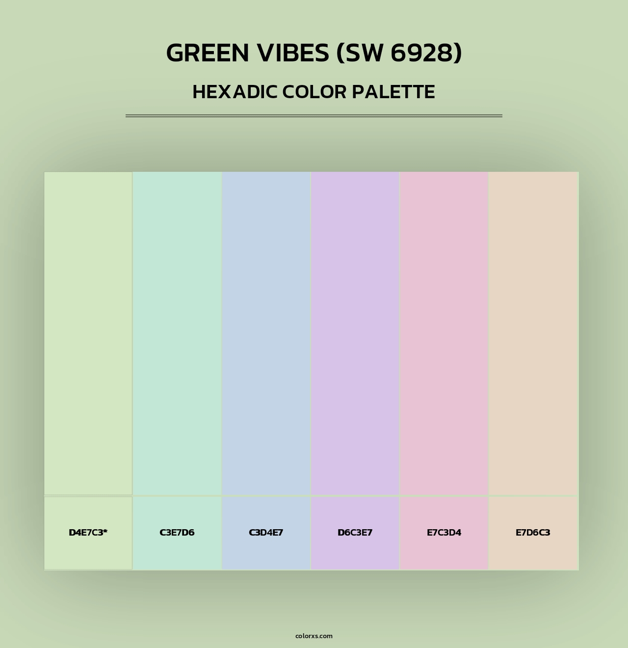 Green Vibes (SW 6928) - Hexadic Color Palette