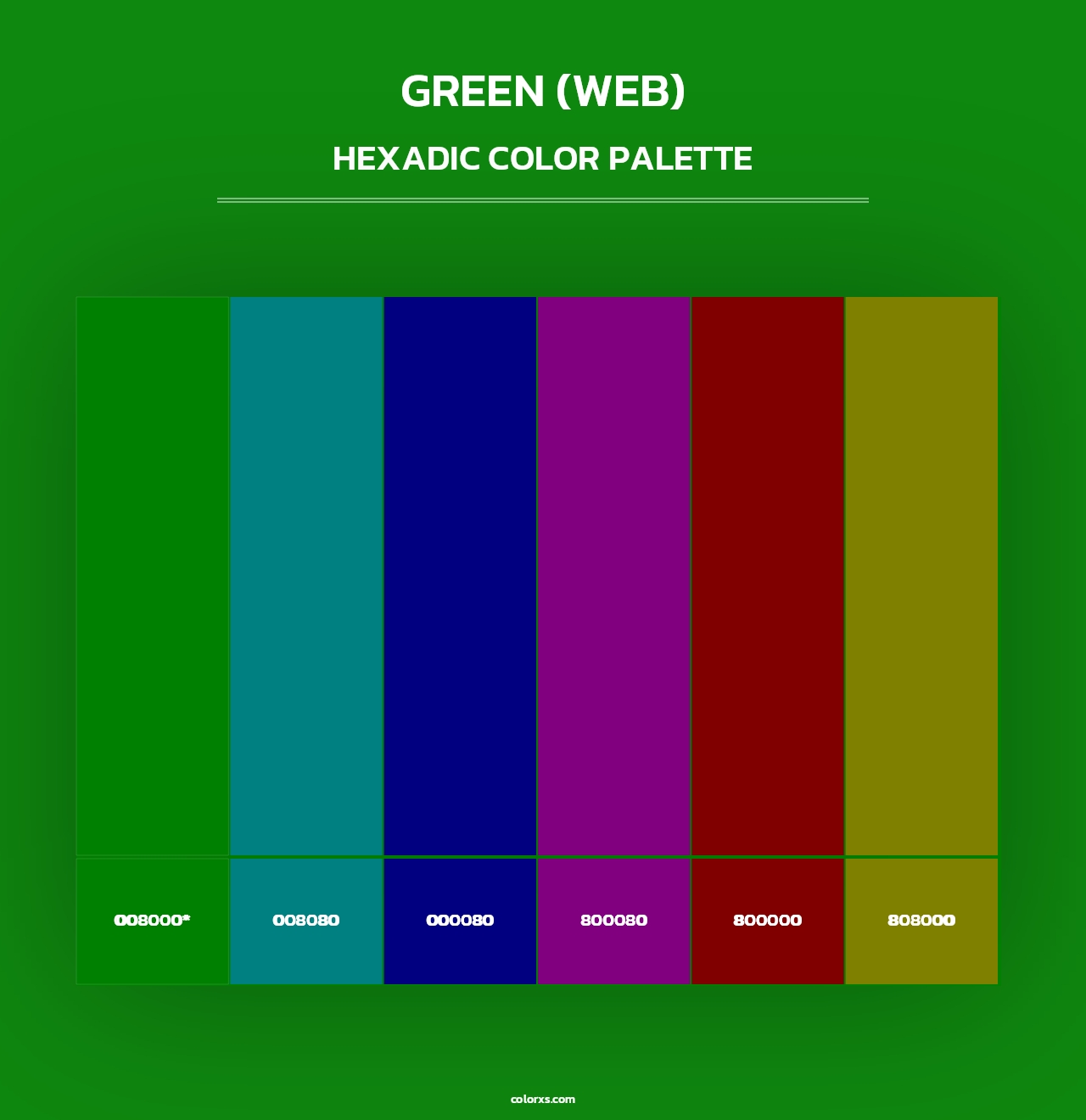 Green (Web) - Hexadic Color Palette
