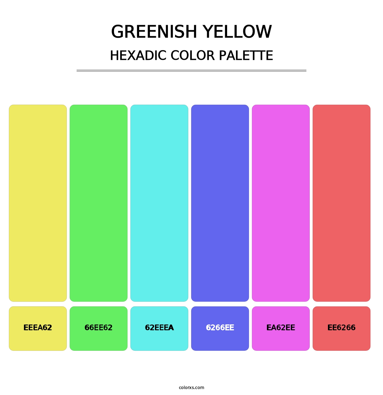 Greenish Yellow - Hexadic Color Palette