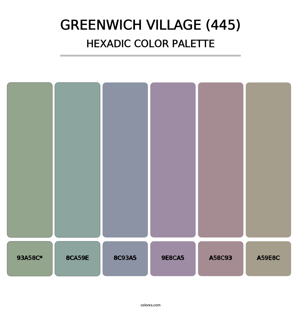 Greenwich Village (445) - Hexadic Color Palette