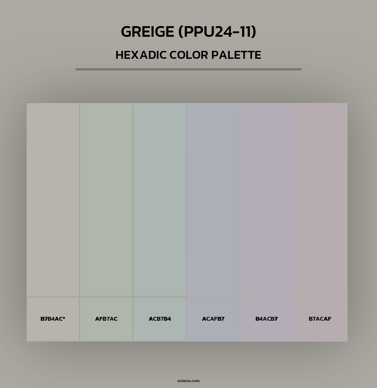 Greige (PPU24-11) - Hexadic Color Palette