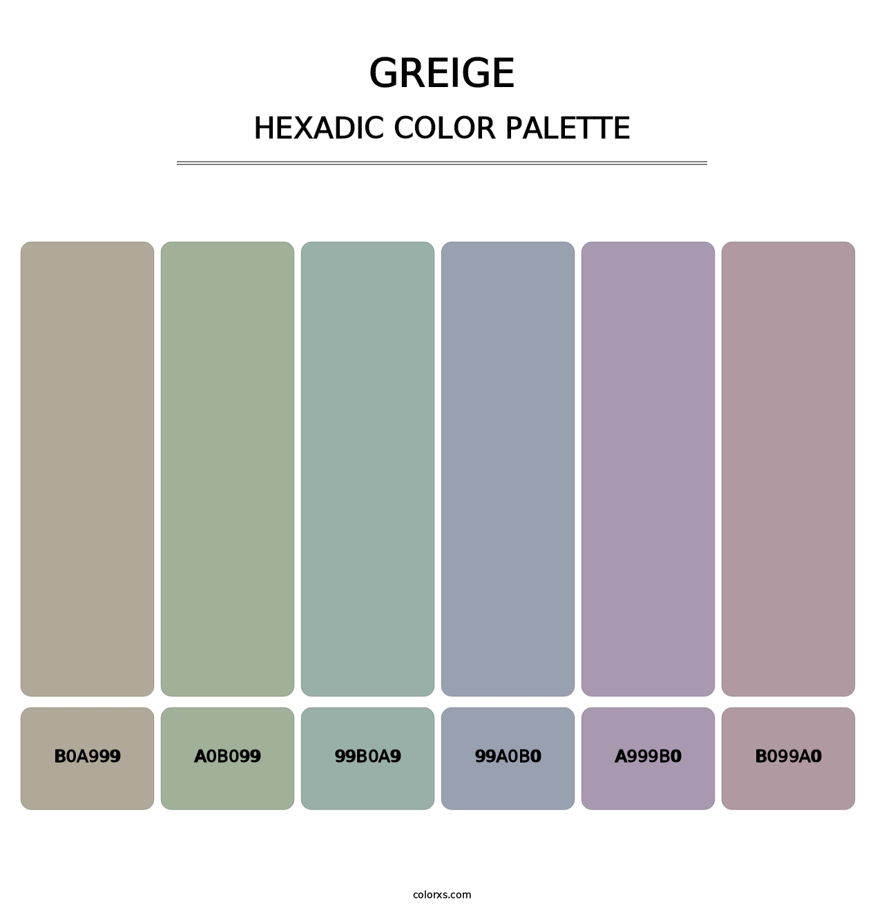 Greige - Hexadic Color Palette