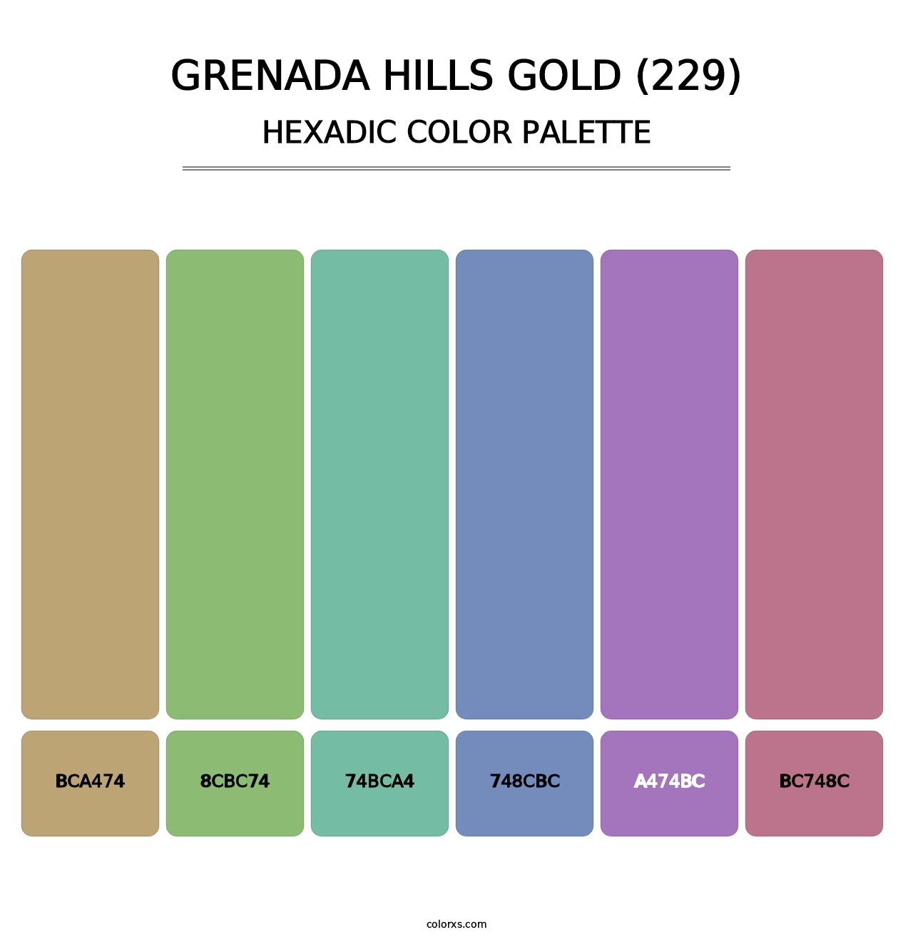 Grenada Hills Gold (229) - Hexadic Color Palette