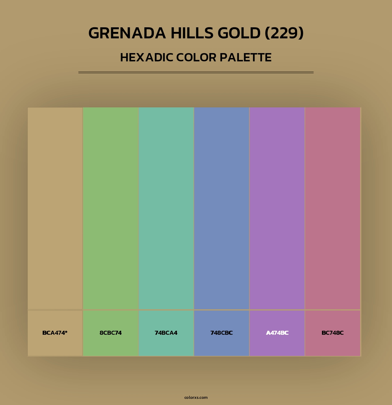 Grenada Hills Gold (229) - Hexadic Color Palette