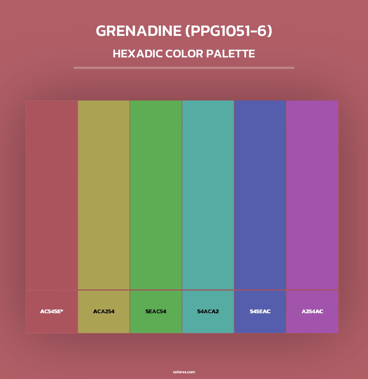 Grenadine (PPG1051-6) - Hexadic Color Palette