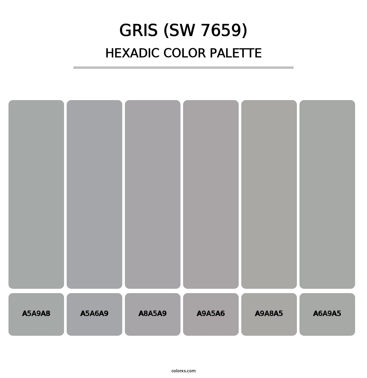 Gris (SW 7659) - Hexadic Color Palette