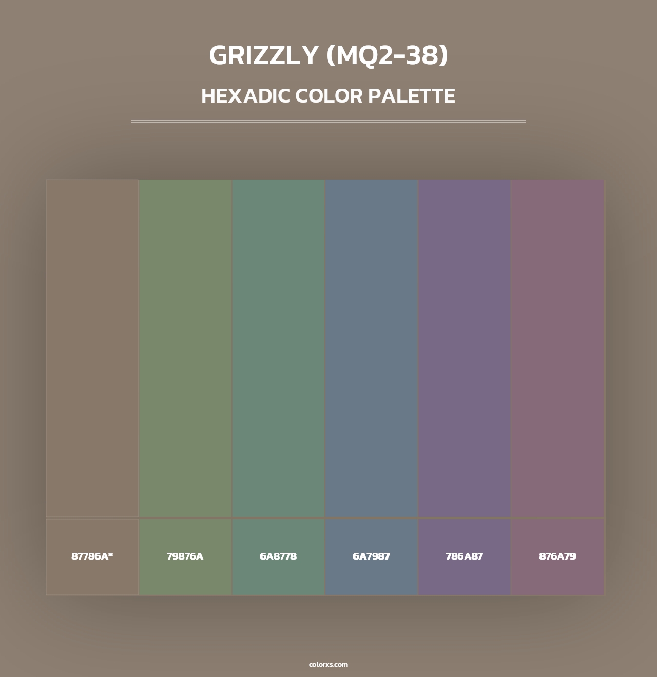 Grizzly (MQ2-38) - Hexadic Color Palette