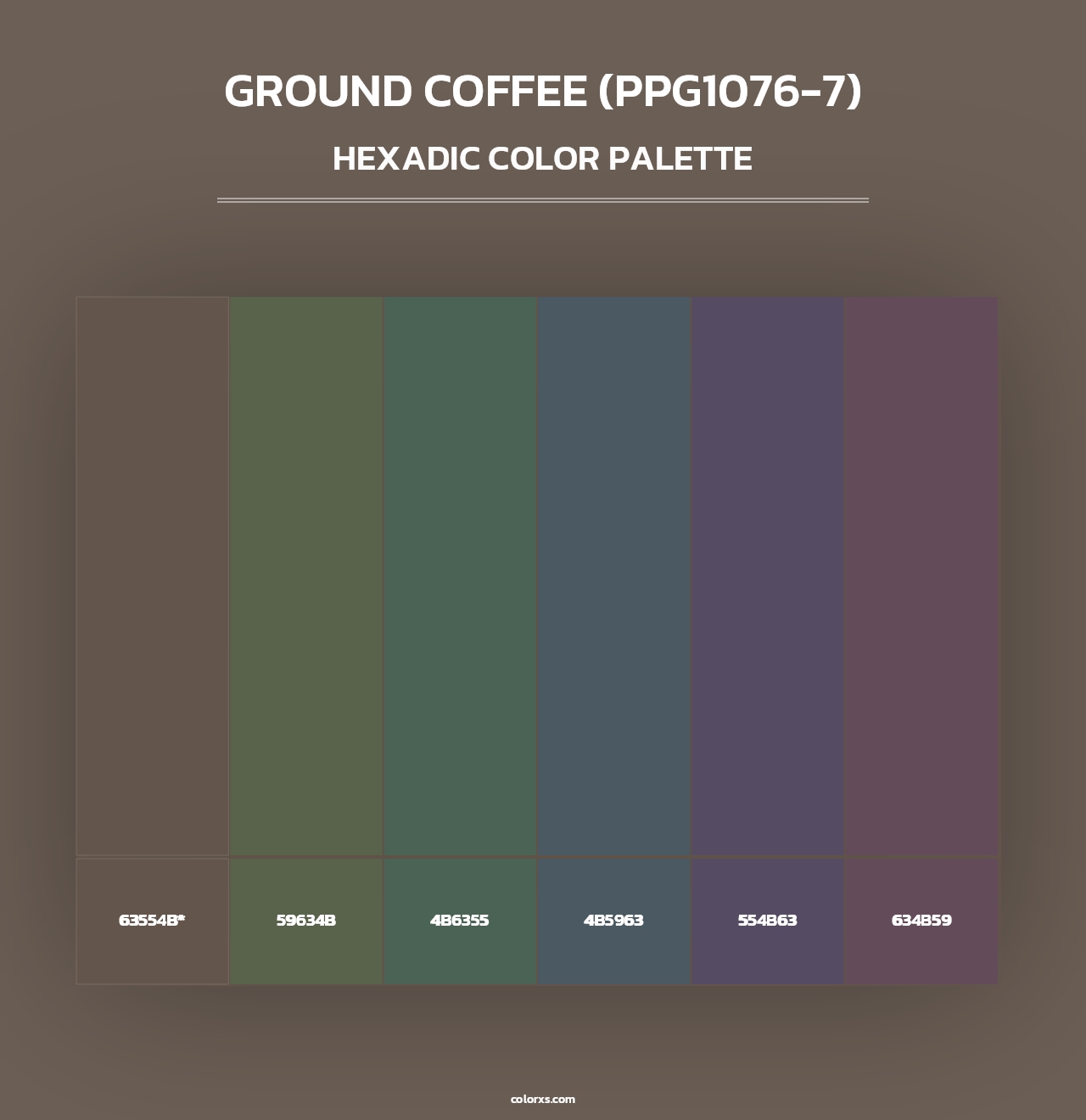 Ground Coffee (PPG1076-7) - Hexadic Color Palette