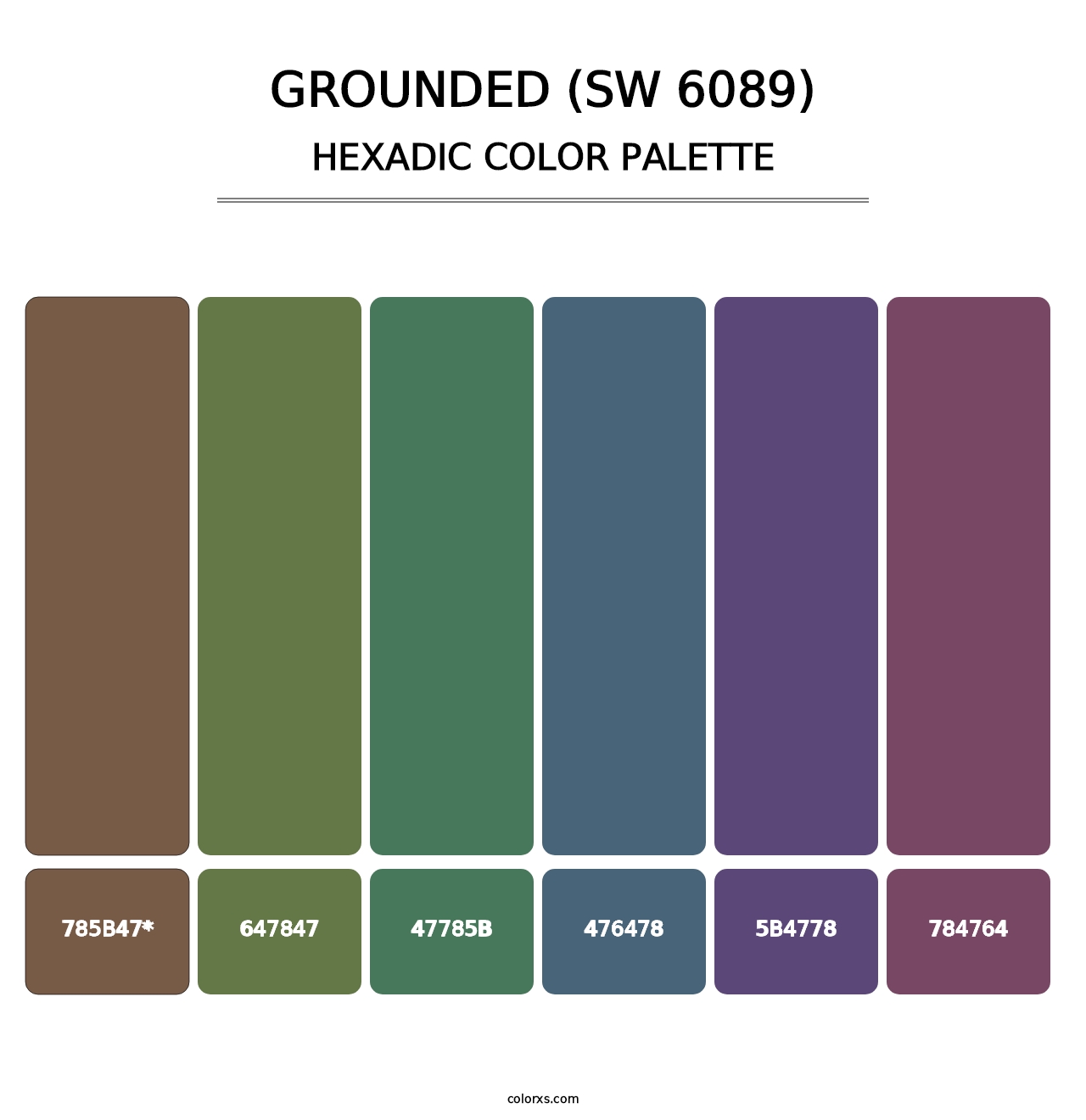 Grounded (SW 6089) - Hexadic Color Palette