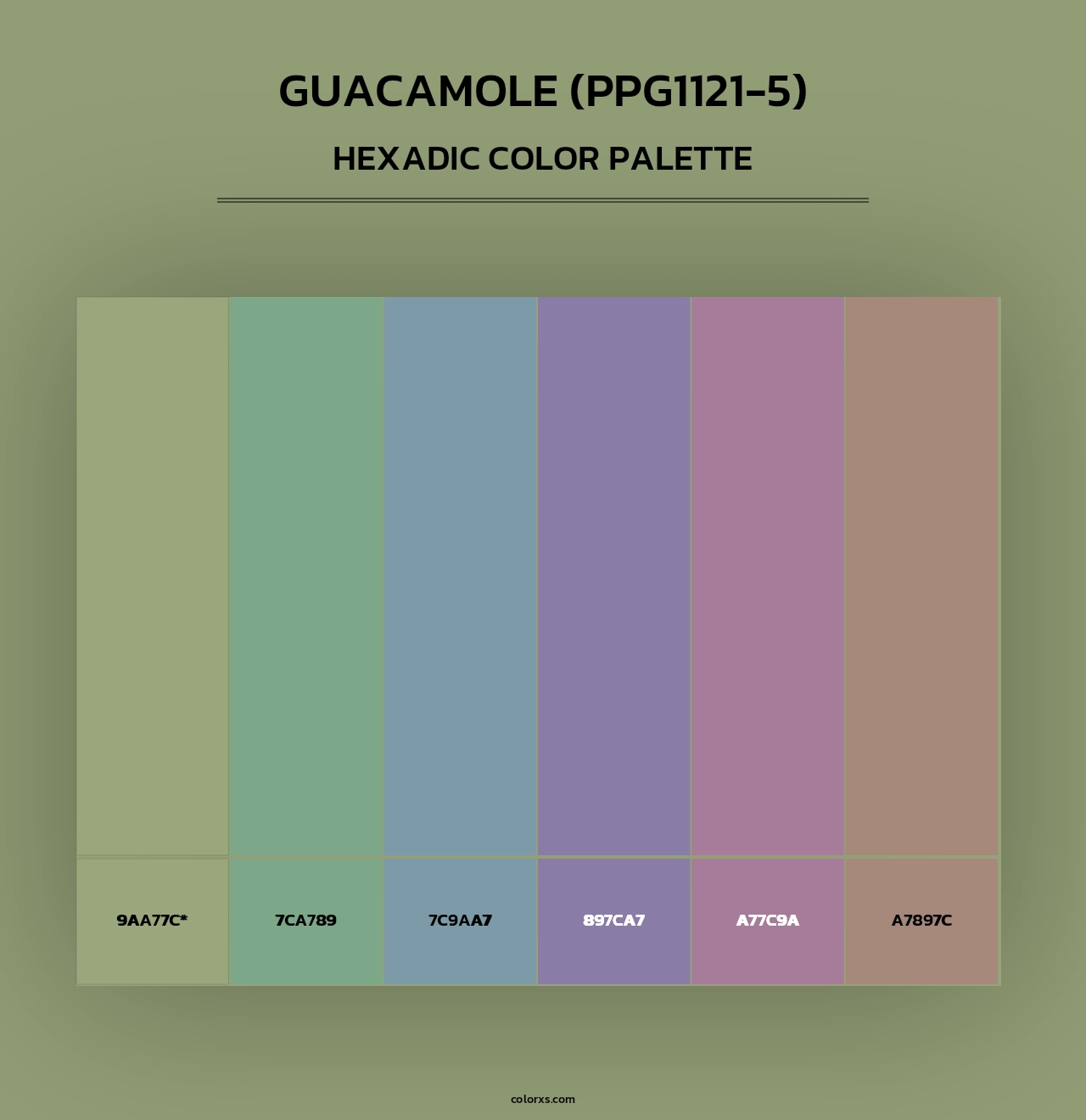 Guacamole (PPG1121-5) - Hexadic Color Palette