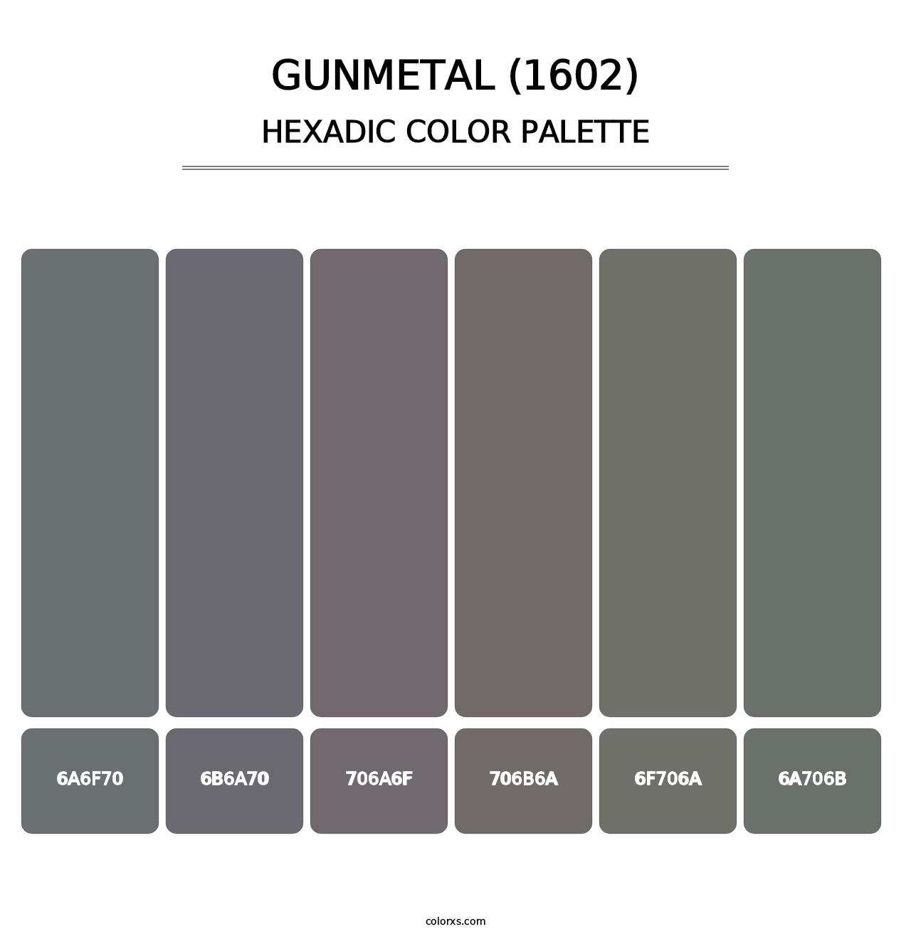 Gunmetal (1602) - Hexadic Color Palette