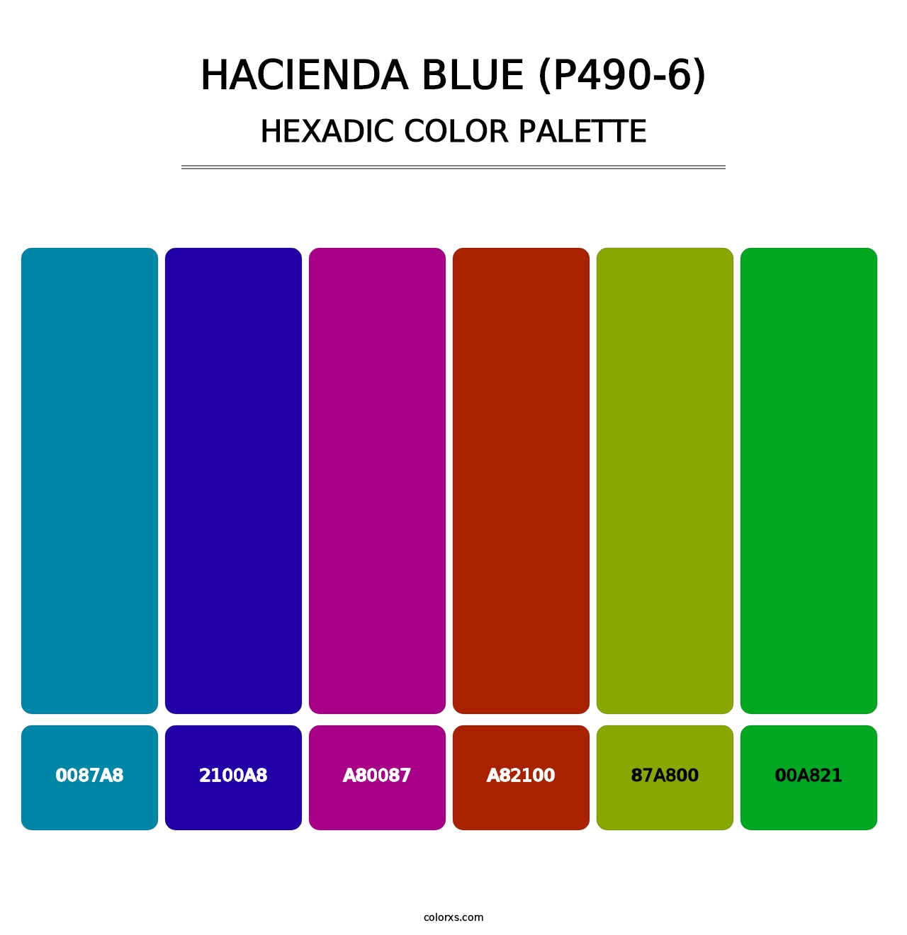 Hacienda Blue (P490-6) - Hexadic Color Palette