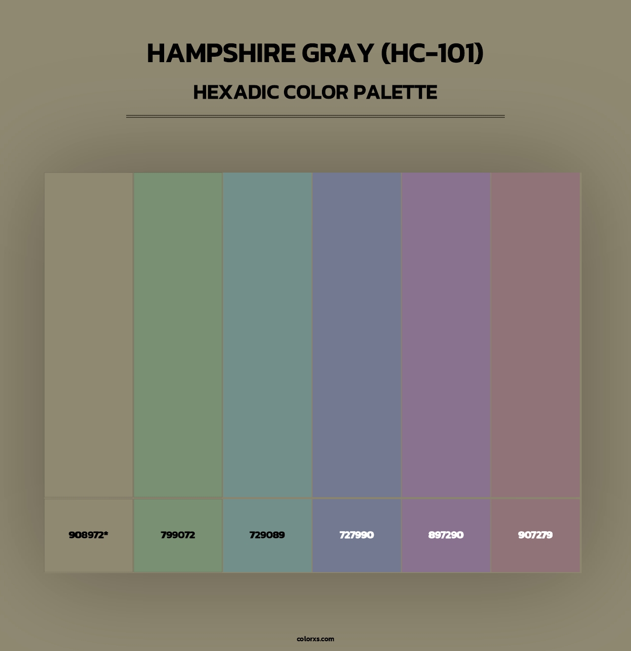 Hampshire Gray (HC-101) - Hexadic Color Palette