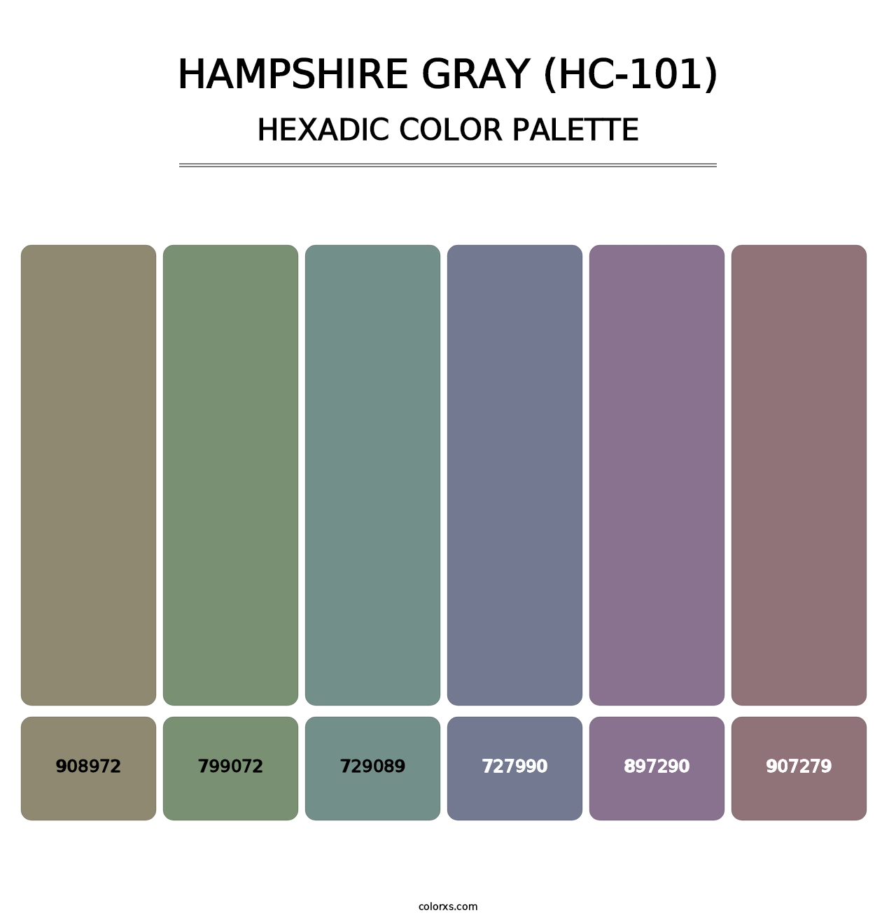 Hampshire Gray (HC-101) - Hexadic Color Palette