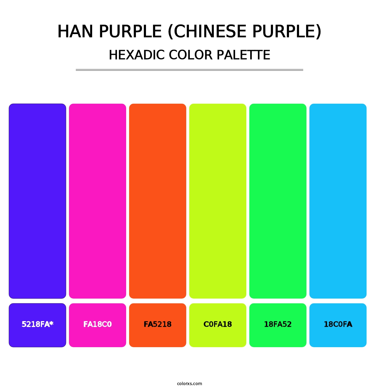 Han Purple (Chinese Purple) - Hexadic Color Palette