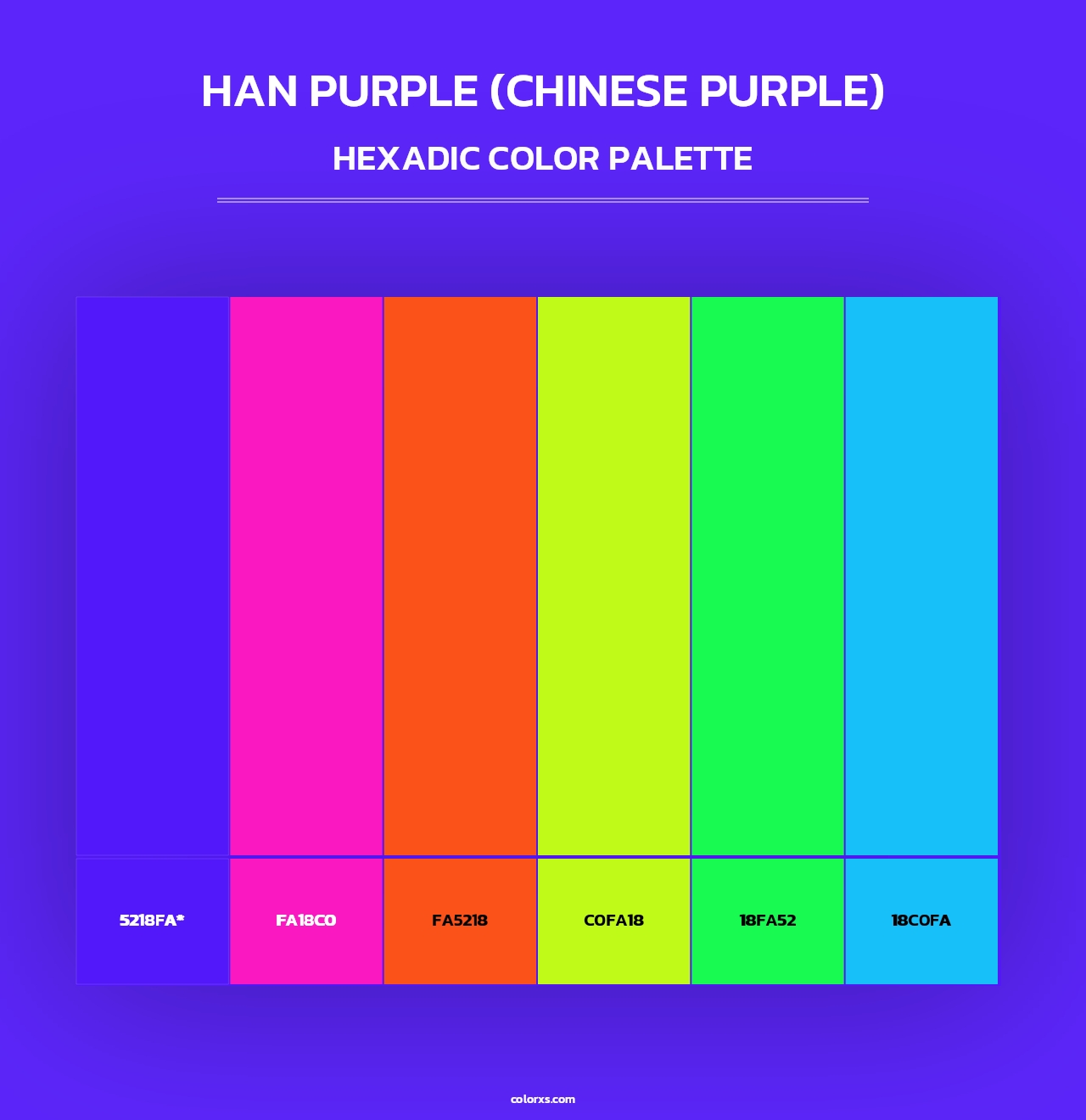 Han Purple (Chinese Purple) - Hexadic Color Palette