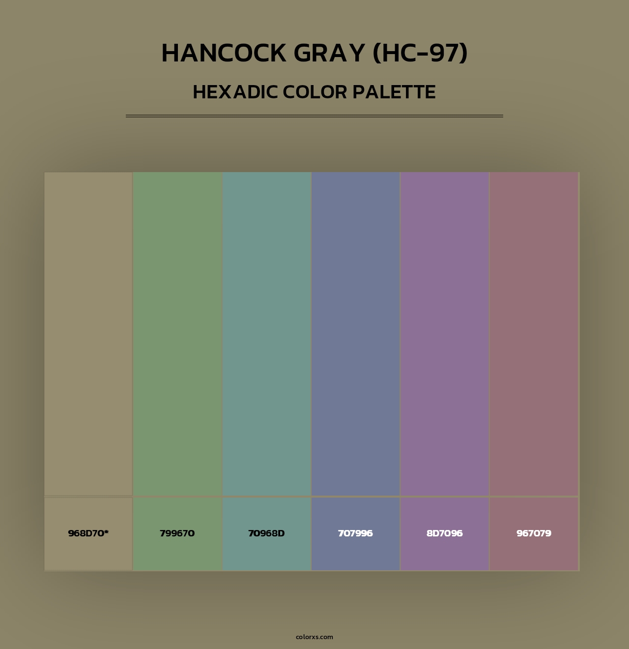 Hancock Gray (HC-97) - Hexadic Color Palette