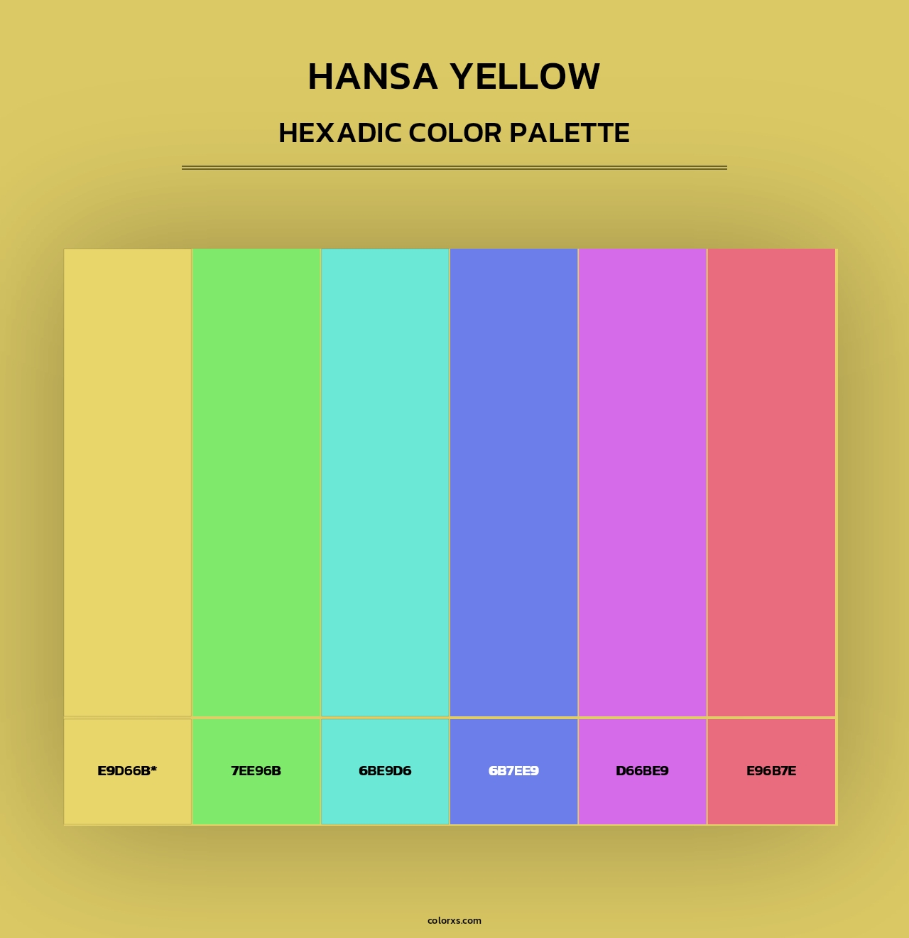 Hansa Yellow - Hexadic Color Palette
