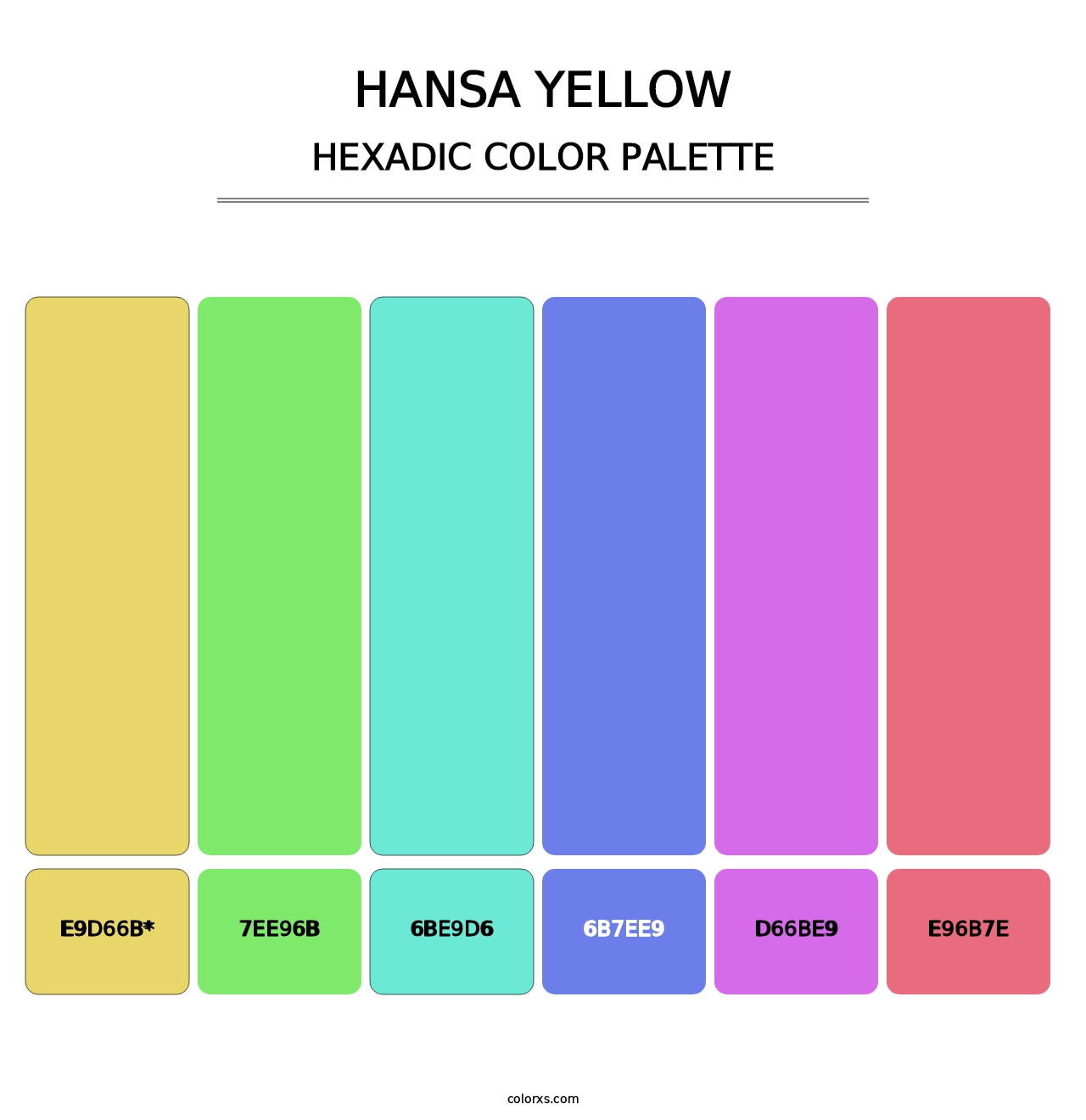 Hansa Yellow - Hexadic Color Palette