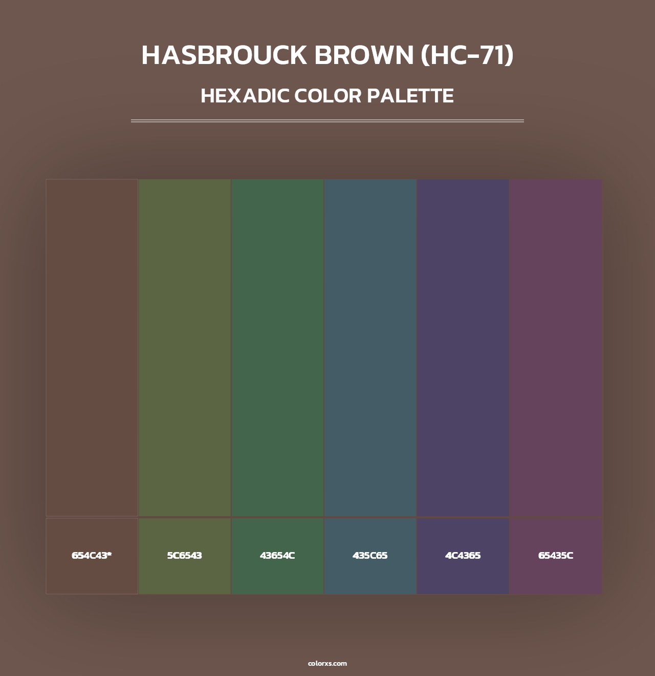 Hasbrouck Brown (HC-71) - Hexadic Color Palette