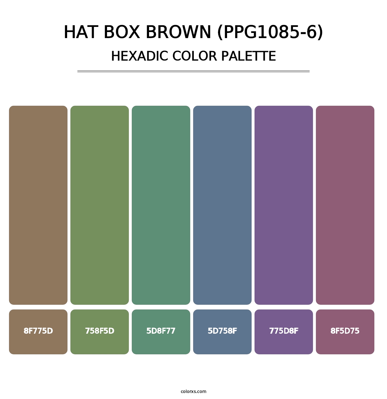 Hat Box Brown (PPG1085-6) - Hexadic Color Palette