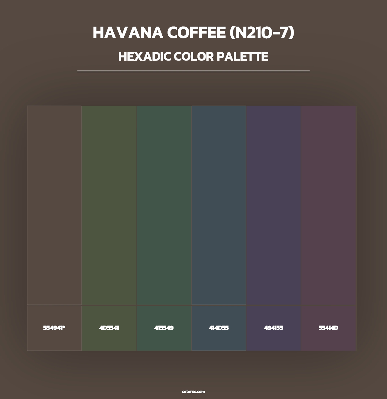 Havana Coffee (N210-7) - Hexadic Color Palette