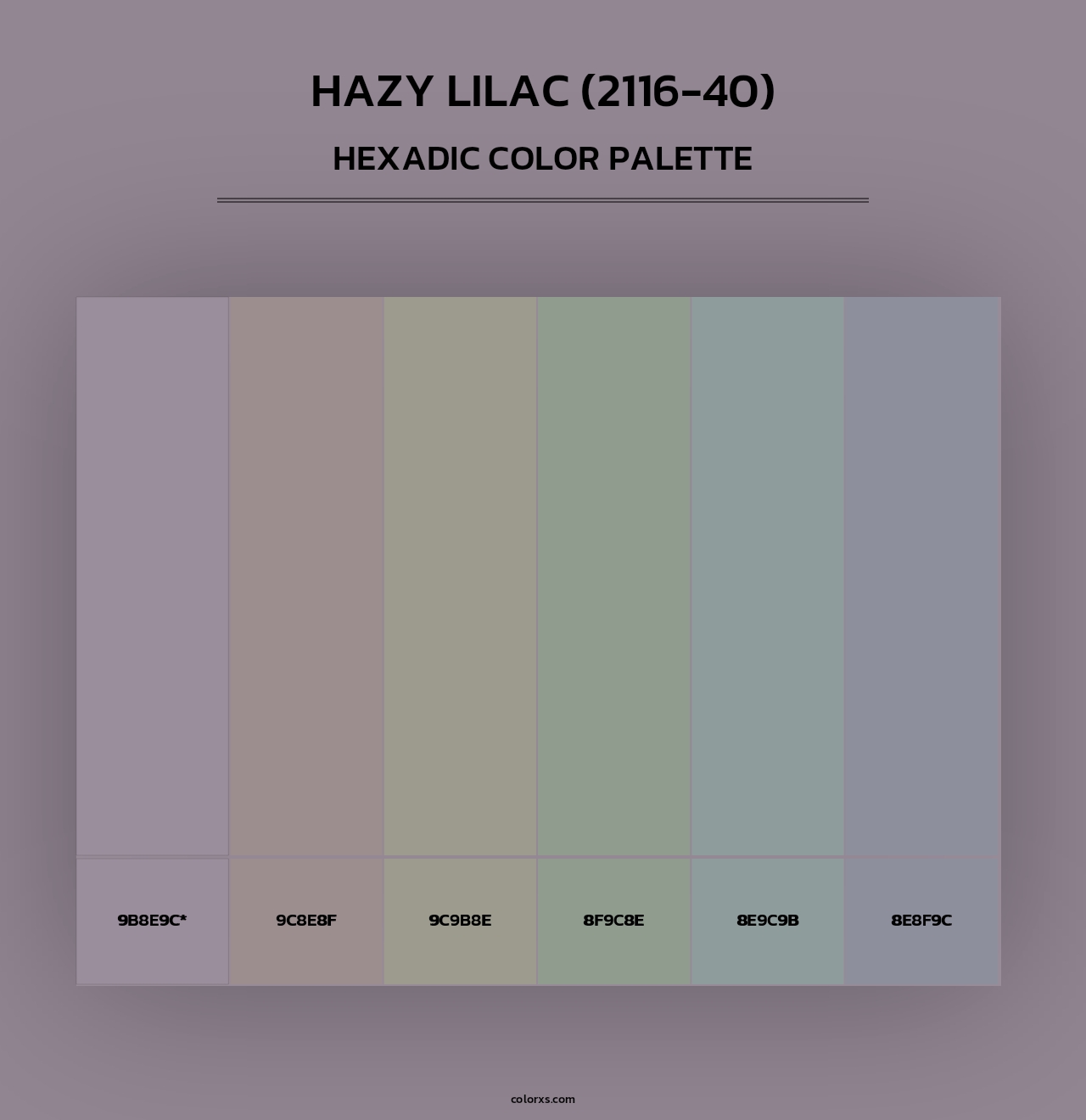 Hazy Lilac (2116-40) - Hexadic Color Palette