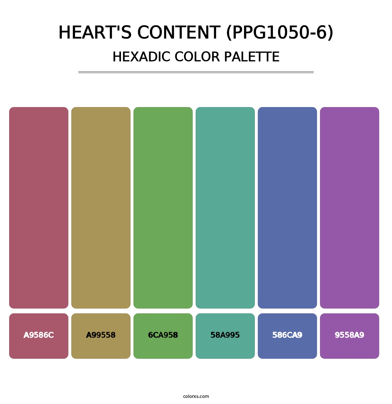 Heart's Content (PPG1050-6) - Hexadic Color Palette