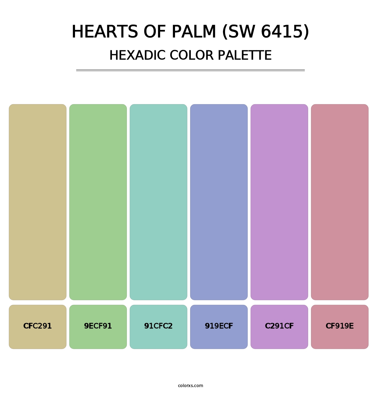 Hearts of Palm (SW 6415) - Hexadic Color Palette